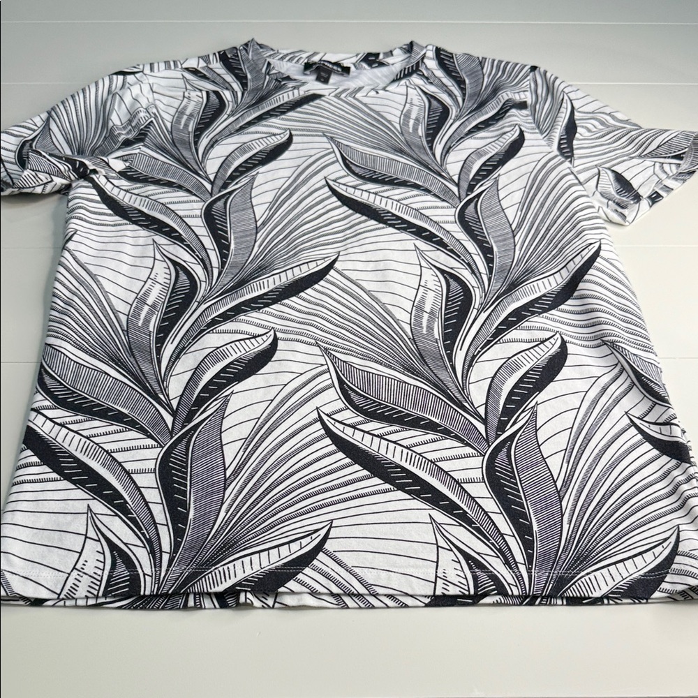 Express Monochrome Leaf Print Tee